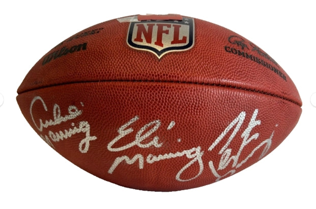 Manning Family (Archie, Peyton, Eli) Autographed NFL Game Ball - Fanatics COA
