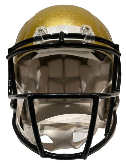 Patrick Mahomes Autographed NFL 100 Gold Full Size Pro Helmet - Fanatics COA
