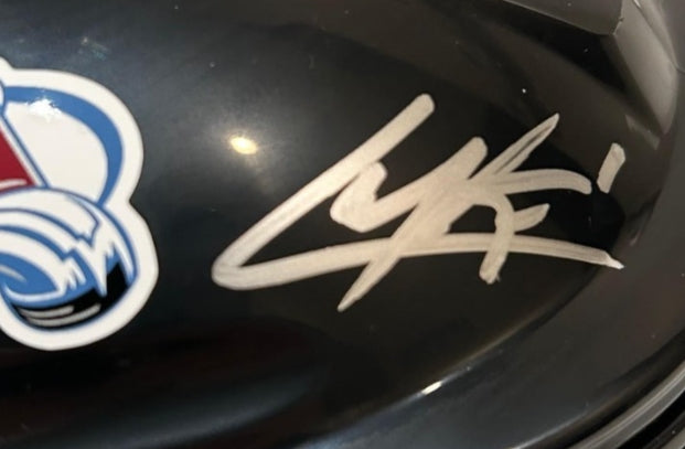 Cale Makar Autographed Colorado Avalanche Black Mini Helmet – Fanatics COA - Latitude Sports Marketing