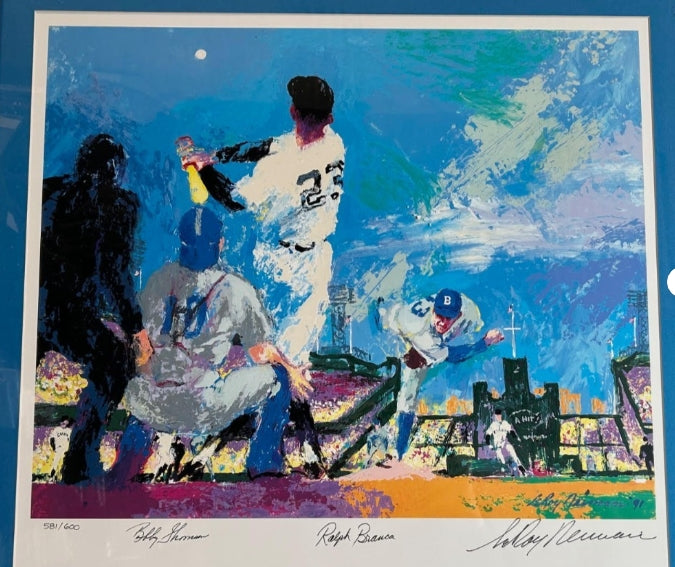 Leroy Neiman Lithograph "The Shot Heard 'Round the World" Triple-Signed LE-600 JSA COA - Latitude Sports Marketing