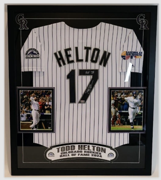 Todd Helton Autographed/Inscribed "HOF '24" 2007 WS Jersey Deluxe Frame TriStar