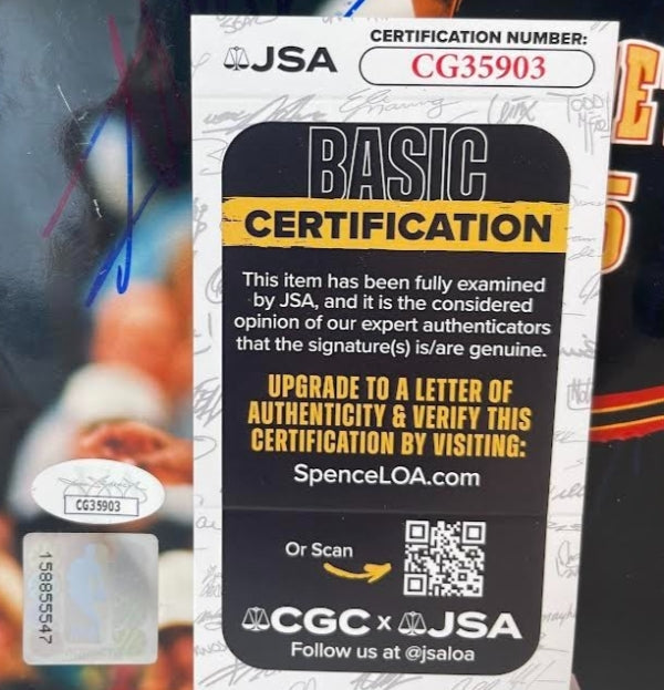 Dikembe Mutombo Autographed Denver Nuggets Navy Jersey 8x10 Photo JSA COA