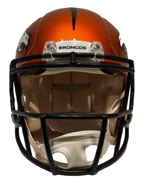 Bo Nix Autographed Denver Broncos Full Size Pro Authentic Flash Helmet BAS COA