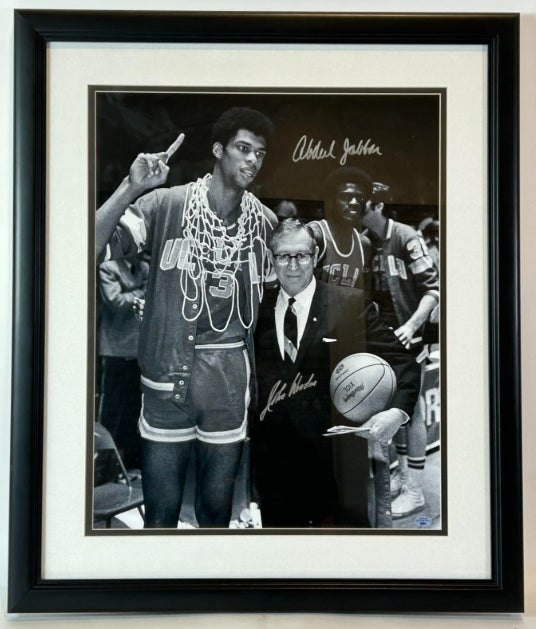 Kareem Abdul-Jabbar & John Wooden Dual-Signed 16x20 UCLA Photo JSA COA