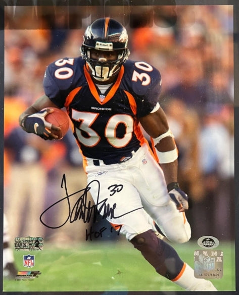 John Elway & Terrell Davis Autographed LED Lighted Shadowbox Collage – Super Bowl XXXII & XXXIII Replica Rings - Latitude Sports Marketing