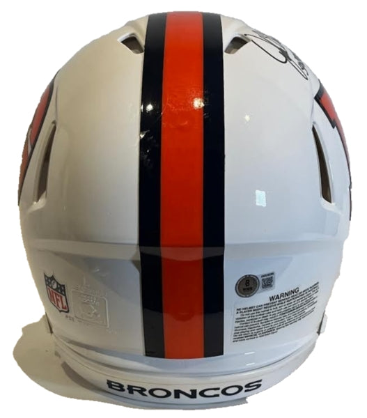 John Elway Autographed Triple Inscribed Snowcapped Broncos Helmet BAS COA - SB XXXII/XXXIII, MVP, HOF - Latitude Sports Marketing