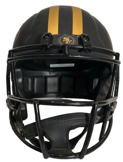 Vernon Davis Autographed San Francisco 49ers Black Full Size Replica Helmet BAS COA