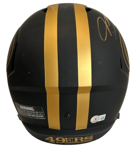 Vernon Davis Autographed San Francisco 49ers Black Full Size Replica Helmet BAS COA