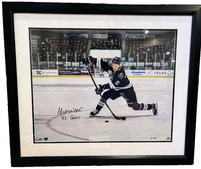 Alexis Lafrenière Autographed 16x20 Photo w/ Inscription Framed UDA COA