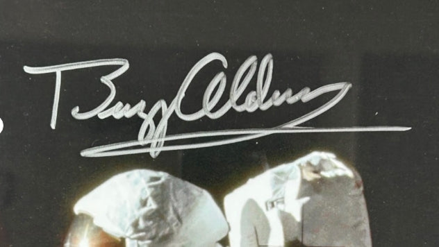 Buzz Aldrin Autographed 16x20 Lunar Landing with U.S. Flag Photo PSA/DNA COA