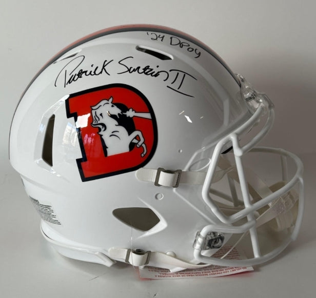 Patrick Surtain II Autographed/Inscribed "24DPOY" Denver Broncos Snowcapped Pro Helmet BAS COA