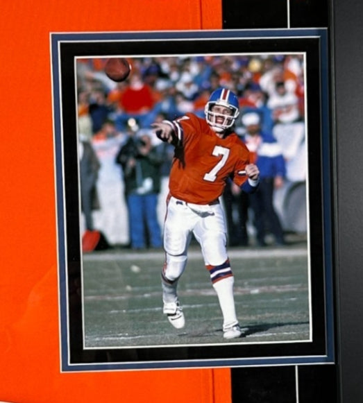 John Elway Autographed/Inscribed "1987 NFL MVP" Deluxe Framed Nike Broncos Jersey BAS COA