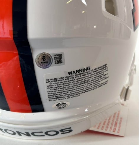 Patrick Surtain II Autographed/Inscribed "Go Broncos" Pro Snowcapped Helmet BAS COA