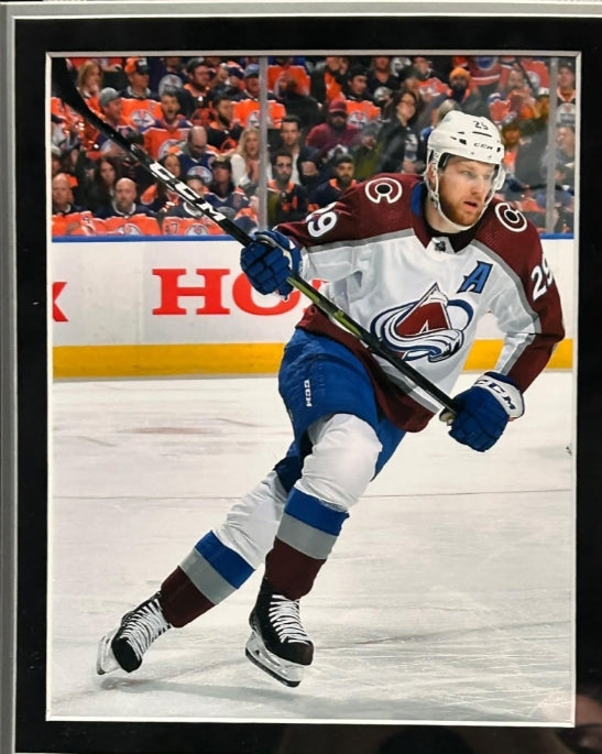 Nathan MacKinnon Autographed Premium Avalanche Jersey Deluxe Frame Fanatics COA