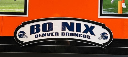 Bo Nix Autographed Nike Denver Broncos Orange Throwback Jersey Deluxe Framed BAS COA