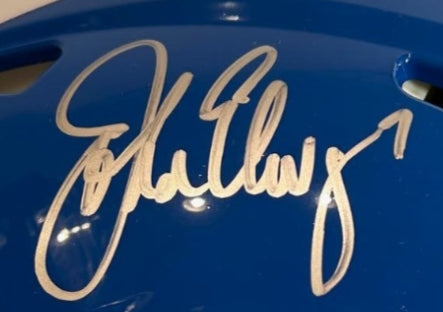 John Elway & Peyton Manning Dual Signed Broncos Throwback Helmet – Fanatics COA