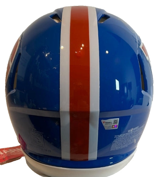 John Elway & Peyton Manning Dual Signed Broncos Throwback Helmet – Fanatics COA