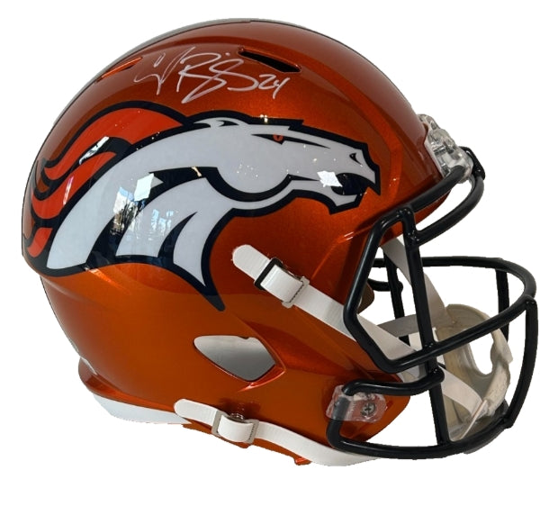 Champ Bailey Autographed Denver Broncos Flash Replica Helmet BAS COA