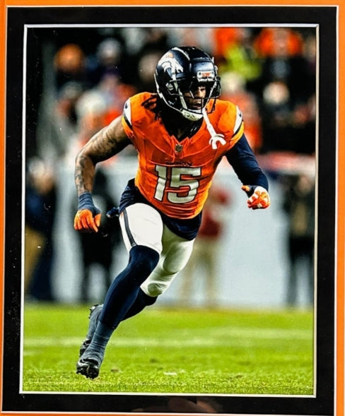 Nik Bonitto Autographed Custom Navy Broncos Jersey Deluxe Framed (34x40) BAS COA - Latitude Sports Marketing