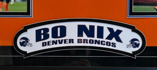 Bo Nix Autographed Nike Orange Broncos Jersey Deluxe Framed (34x30) BAS COA - Latitude Sports Marketing