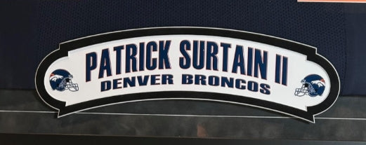 Patrick Surtain II Autographed Custom Navy Broncos Jersey Deluxe Framed Display with BAS COA - Latitude Sports Marketing