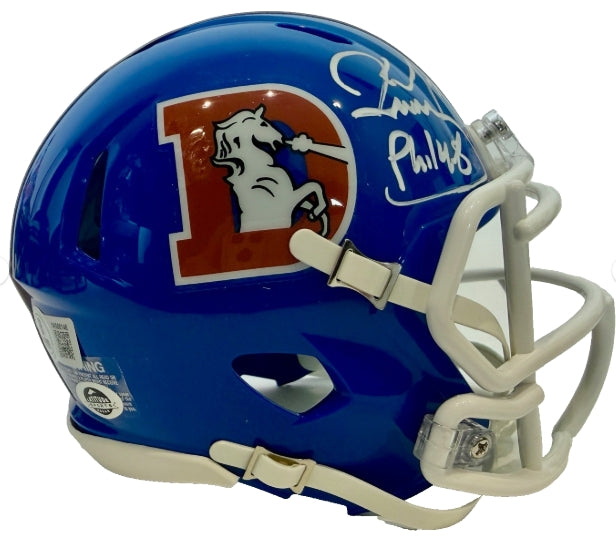 Karl Mecklenburg Autographed Denver Broncos "D" Logo Mini Helmet Beckett COA