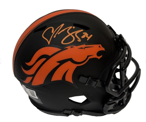 Champ Bailey Autographed Eclipse Broncos Mini Helmet Beckett COA