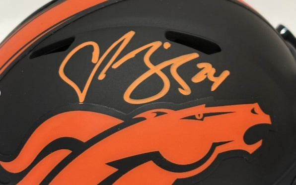 Champ Bailey Autographed Eclipse Broncos Mini Helmet Beckett COA