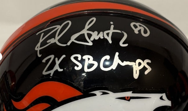 Rod Smith Autographed Broncos Mini Helmet Inscribed "2X SB Champs" JSA COA