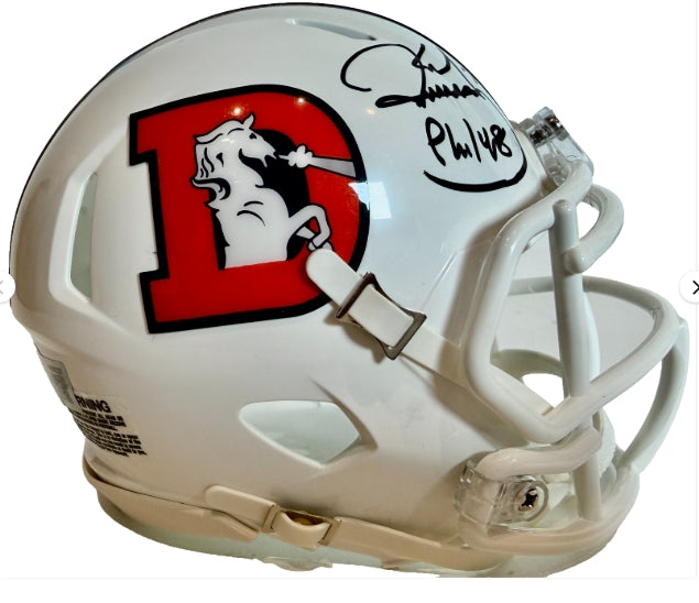 Karl Mecklenburg Autographed/Inscribed Denver Broncos Snowcapped Mini Helmet BAS COA