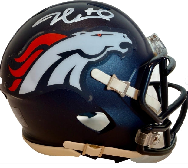 Jonathon Cooper Autographed Denver Broncos Navy Mini Helmet - Beckett COA - Latitude Sports Marketing