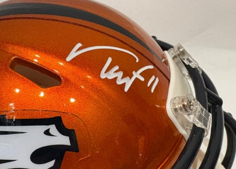 Troy Franklin Autographed Flash Denver Broncos Mini Helmet Beckett COA