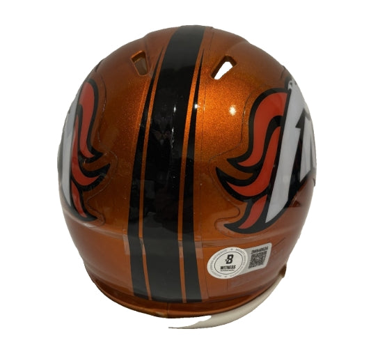 Troy Franklin Autographed Flash Denver Broncos Mini Helmet Beckett COA
