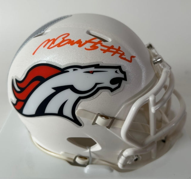 Nik Bonitto Autographed Denver Broncos '24 Alt White Mini Helmet BAS COA
