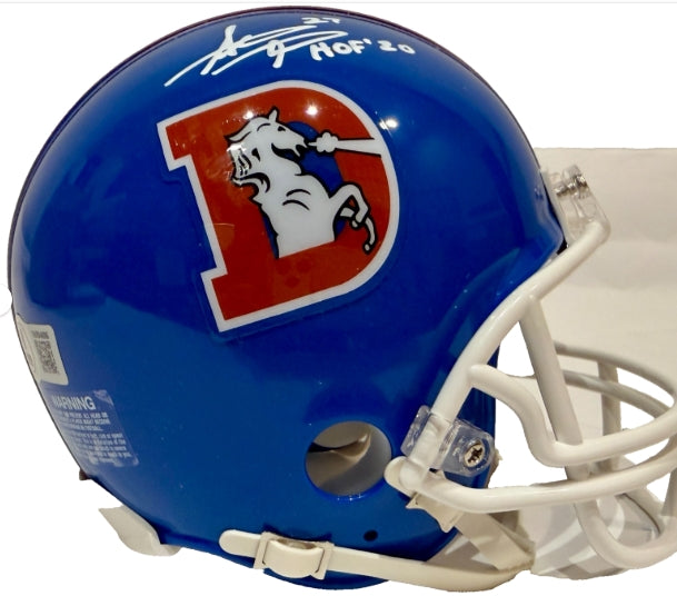 Steve Atwater Autographed Denver Broncos 'D' Logo Mini Helmet - Inscribed 'HOF '20' - BAS Certified
