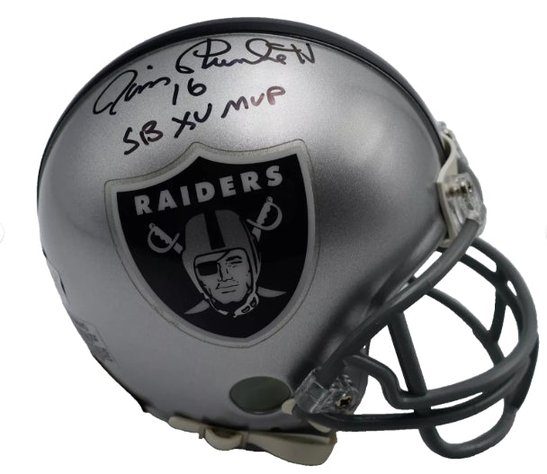 Jim Plunkett Autographed Raiders "SB XV MVP" Inscription Mini Helmet Beckett COA