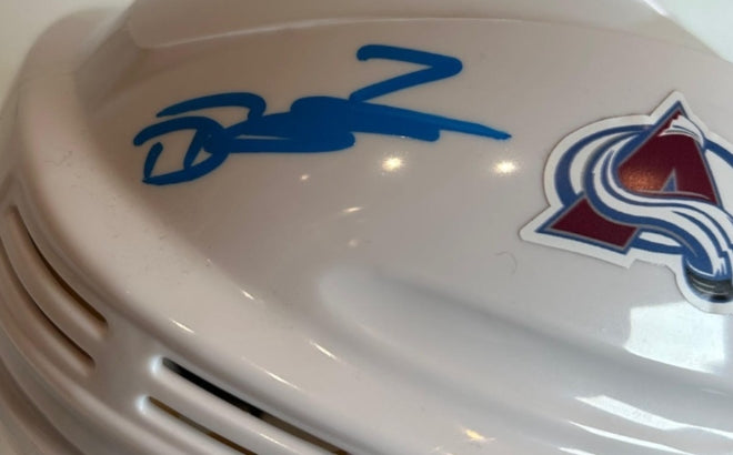 Devon Toews Autographed Colorado Avalanche White Mini Helmet (JSA COA) - Latitude Sports Marketing