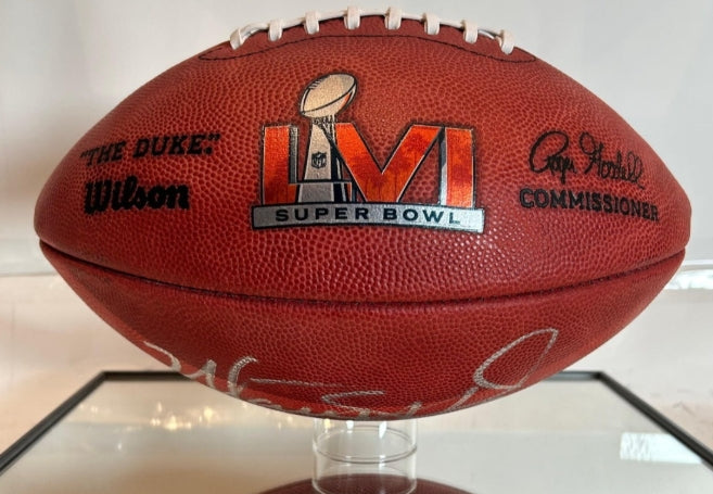 Matthew Stafford Autographed Super Bowl LVI "Duke" Football w/ Display Case – Fanatics COA - Latitude Sports Marketing