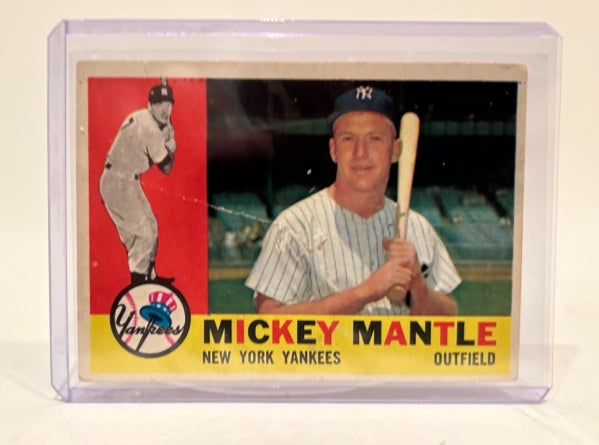 1960 Topps #350 Mickey Mantle – Ungraded (Crease, See Photos)