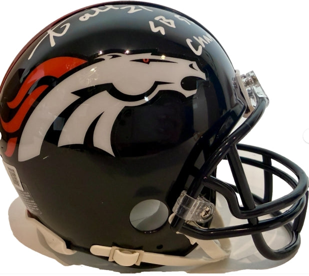 Aqib Talib Autographed Denver Broncos Navy Blue Mini Helmet - Inscribed 'SB 50 Champs' - BAS Certified