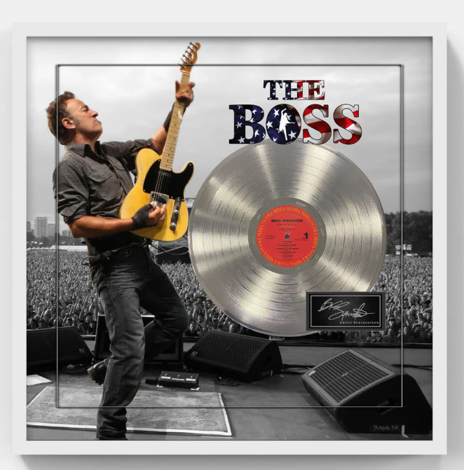 Bruce Springsteen "The Boss" Laser Engraved Signature 26x26