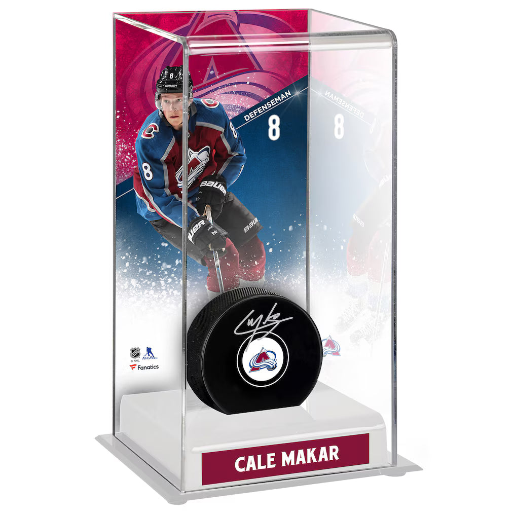 Cale Makar Colorado Avalanche Deluxe Tall Hockey Puck Display Case