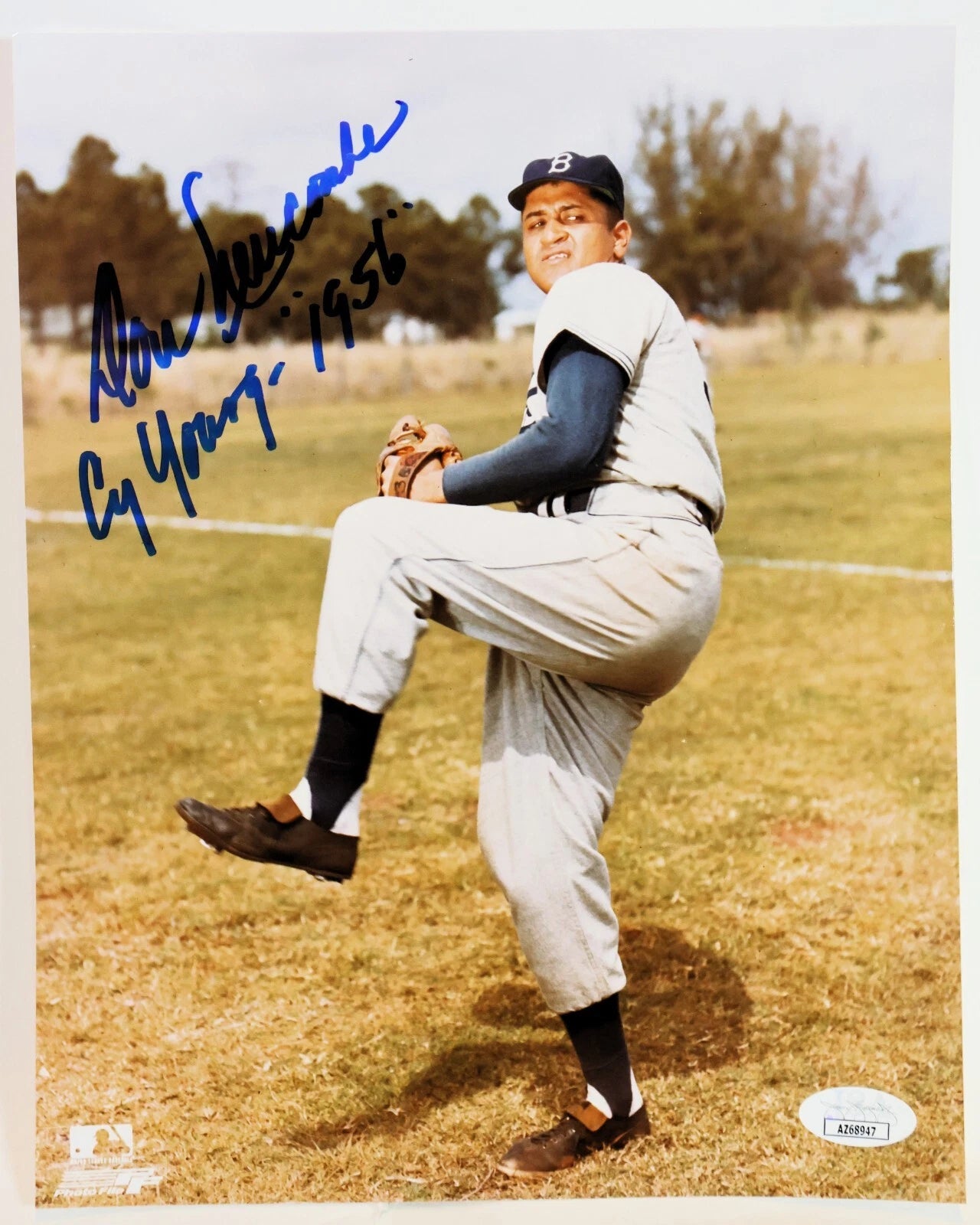 Don Newcombe Autographed Los Angeles Dodgers 8x10 Photo – Inscribed "Cy Young 1956" JSA COA