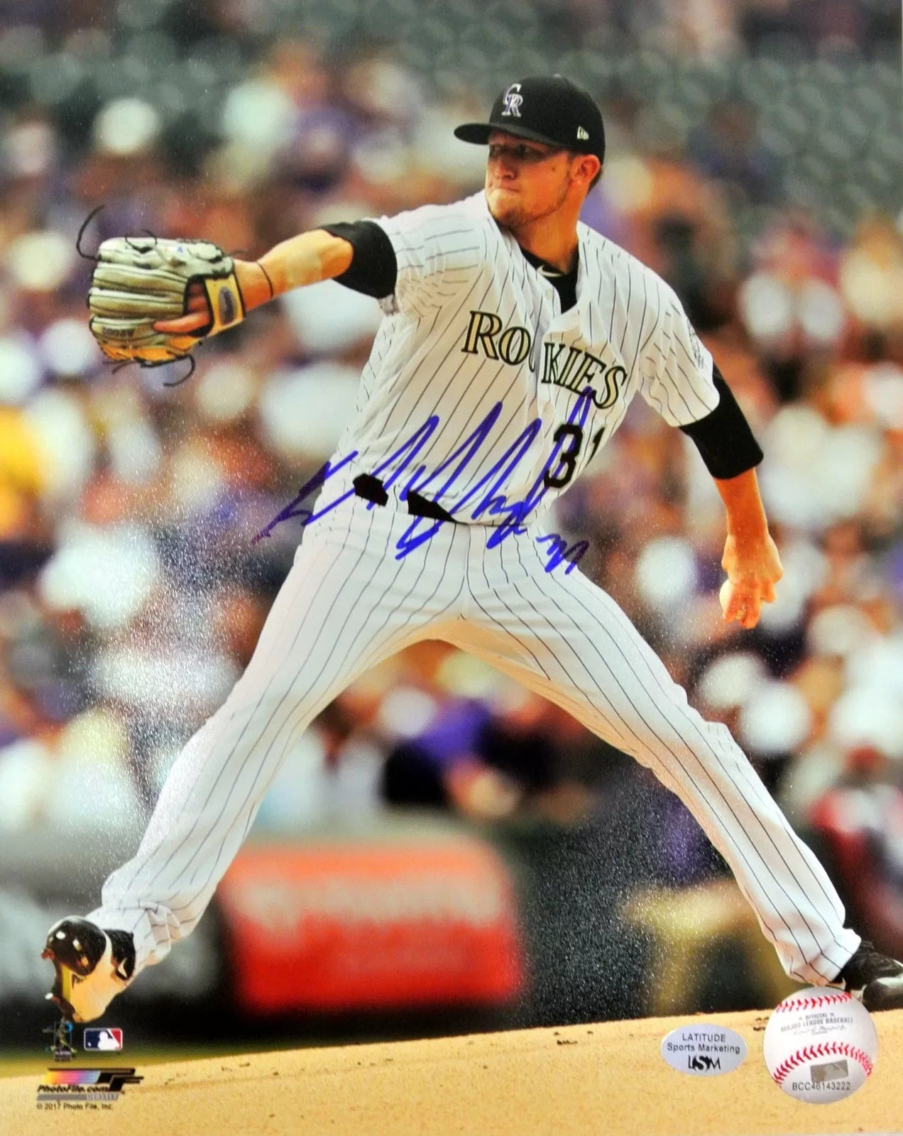 Kyle Freeland autographed 8x10 photo LSM COA (White Jersey)