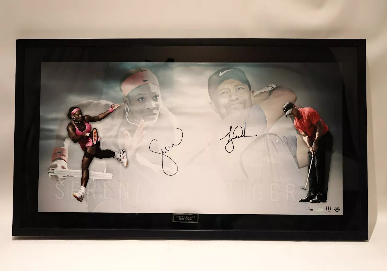 Serena Williams & Tiger Woods Autographed Piece - Upper Deck