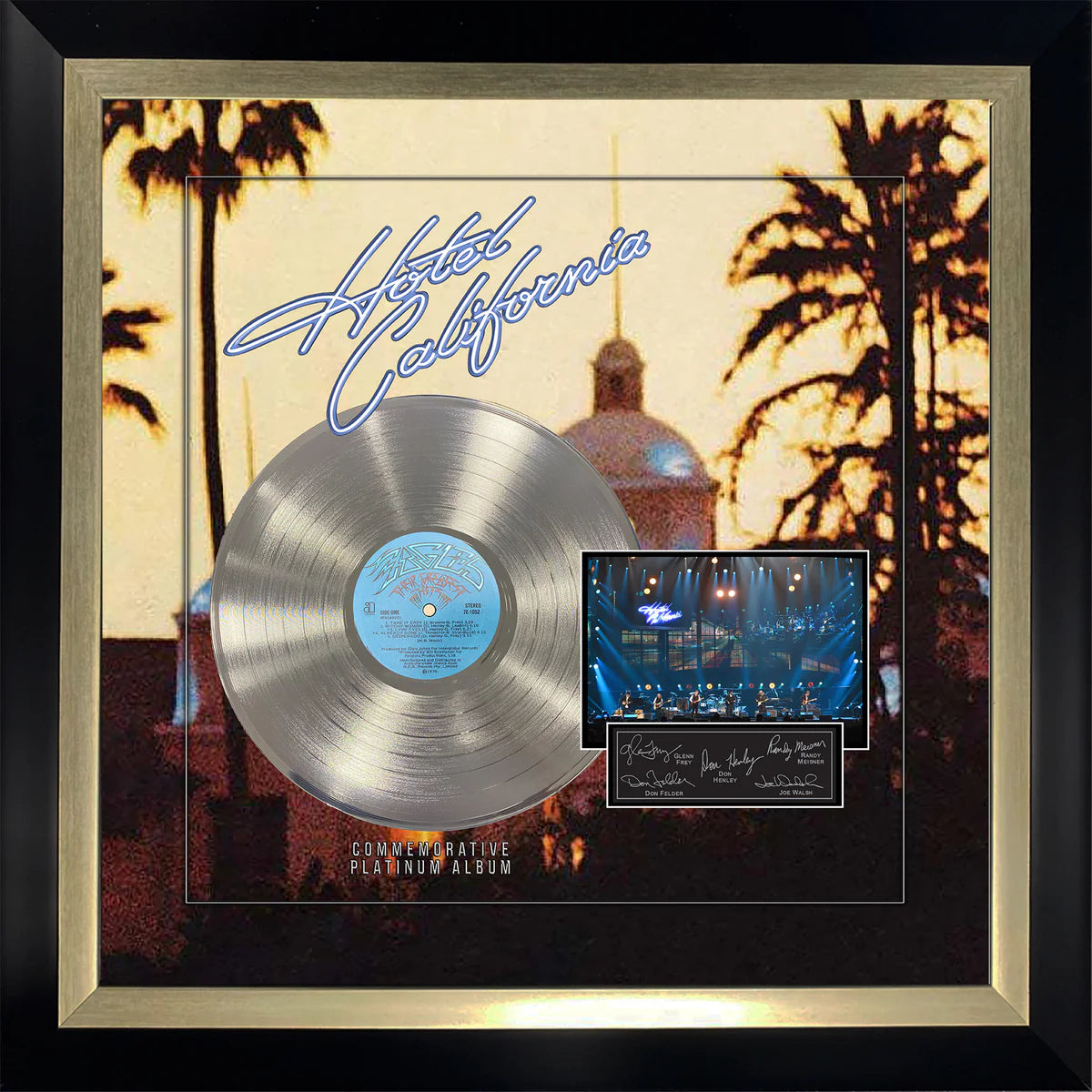 Eagles Hotel California Photo with Replica Album Framed