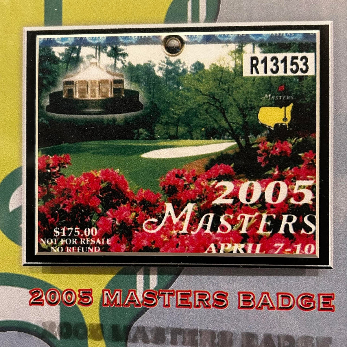 Tiger Woods Masters Badge Collection with 5 Replica Credentials (1997, 2001, 2002, 2005, 2019) Framed (24.5"W x 32"H) Collage