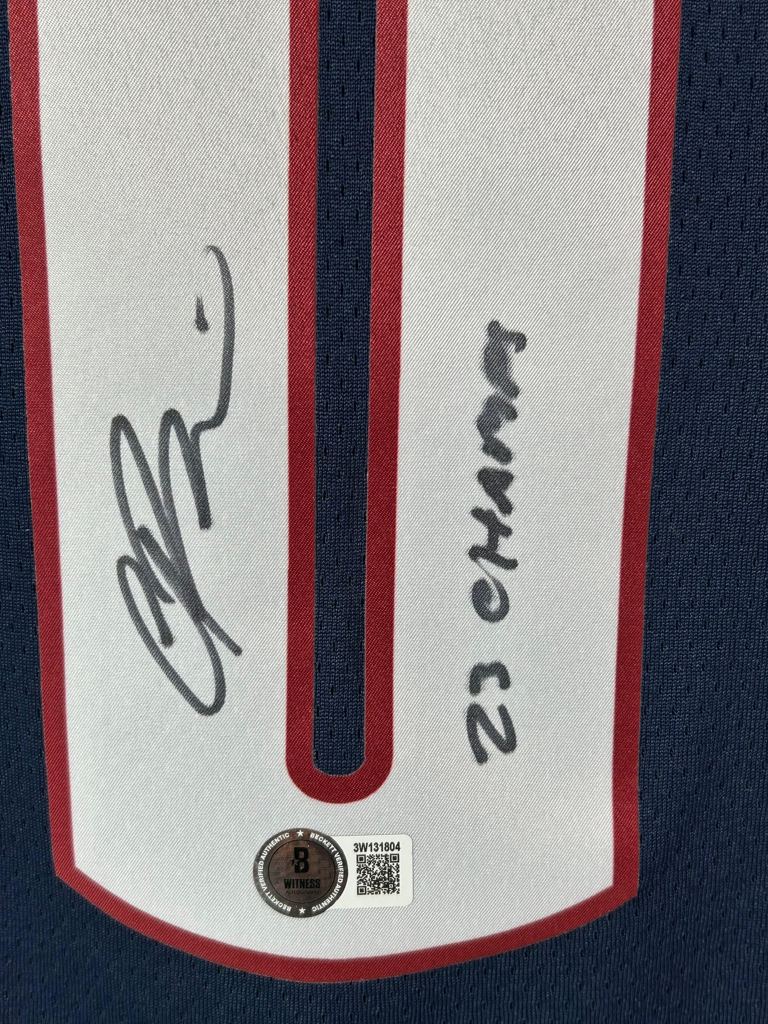Christian Braun Autographed/Inscribed Denver Nuggets Navy Nike Jersey Beckett COA (Copy)