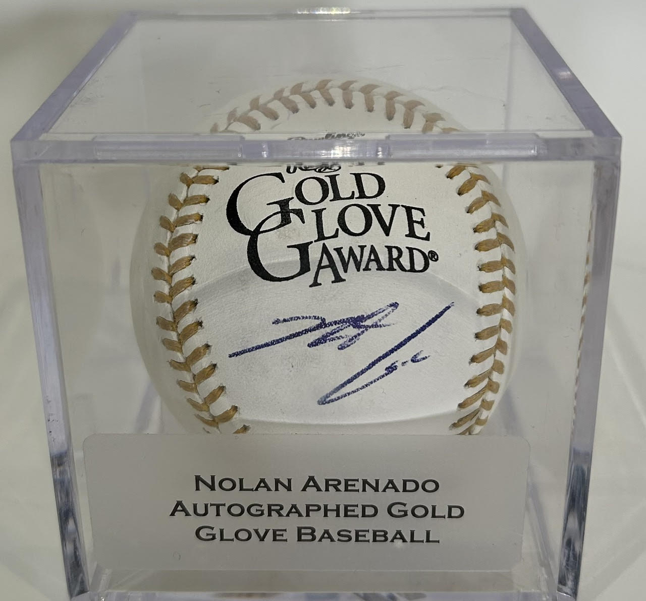Nolan Arenado Autographed Rawlings Gold Glove Award Baseball - MLB COA