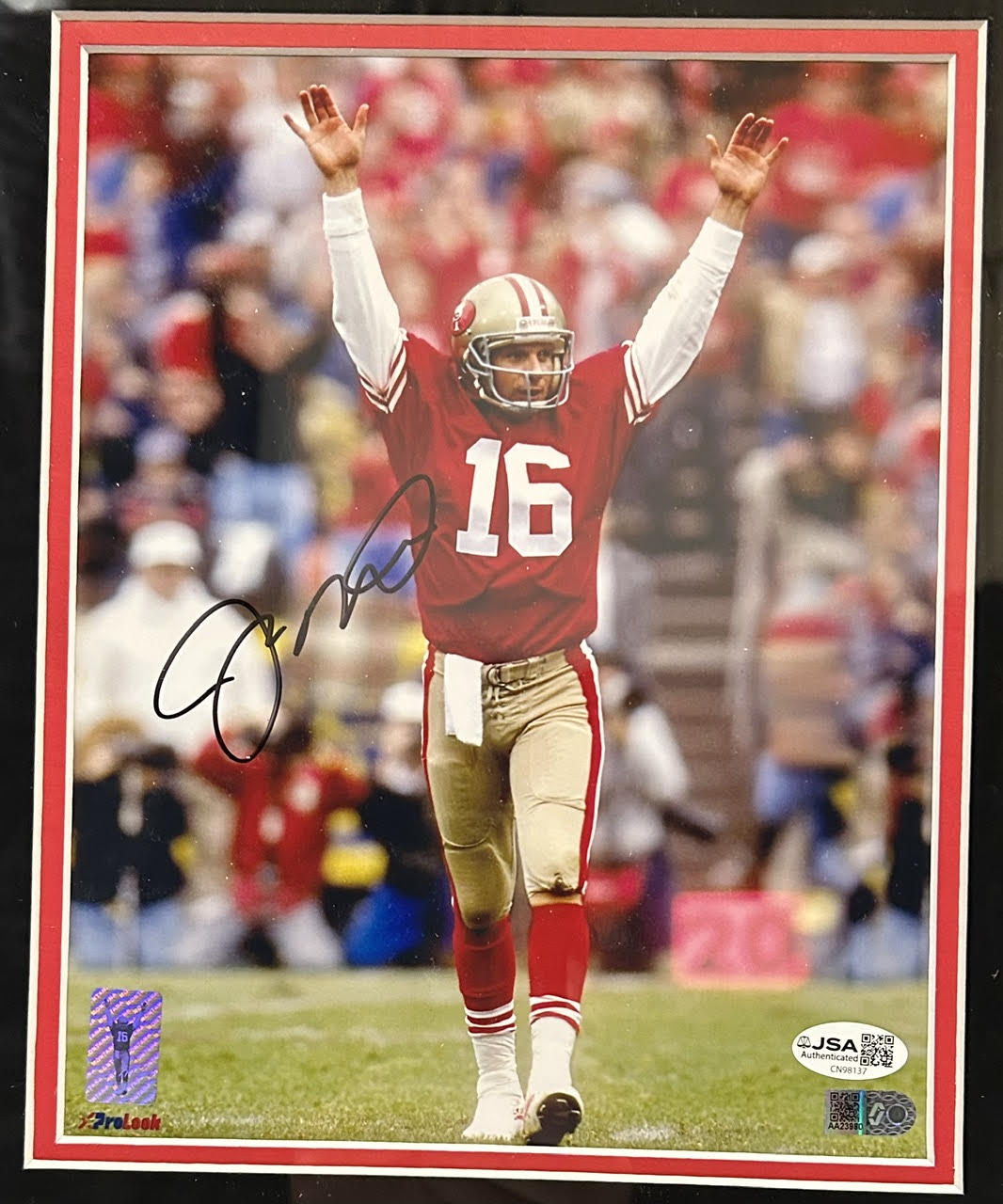 Joe Montana Autographed San Francisco 49ers 8x10 Framed Photo - JSA COA - Latitude Sports Marketing